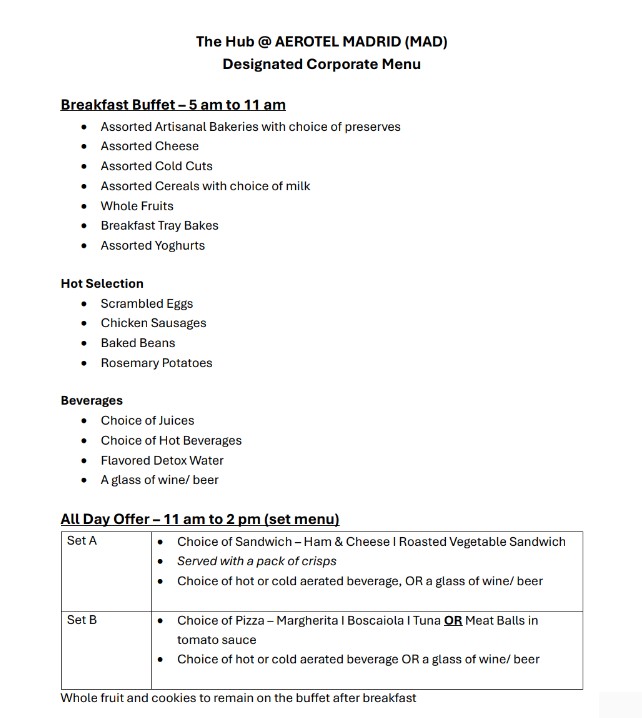 Aerotel Madrid - The Hub business lounge at Adolfo Suarez Madrid-Barajas Airport (MAD)